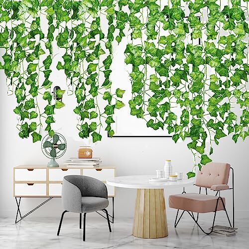 12 Pack 84FT Artificial Fake Vines Hanging Greenery Garlands for Wall Decor