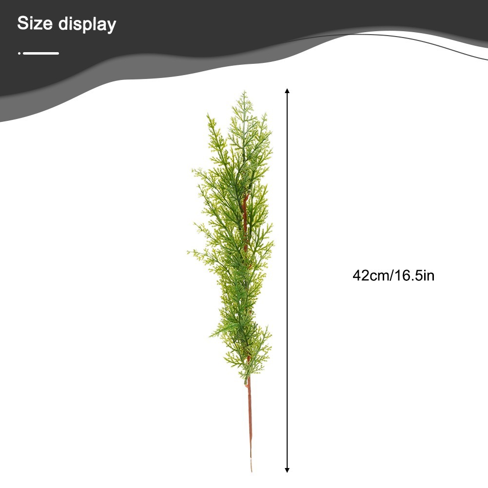 Artificial Pine Cypress Leaves Branch Simulation Green Plant Home Office Decor