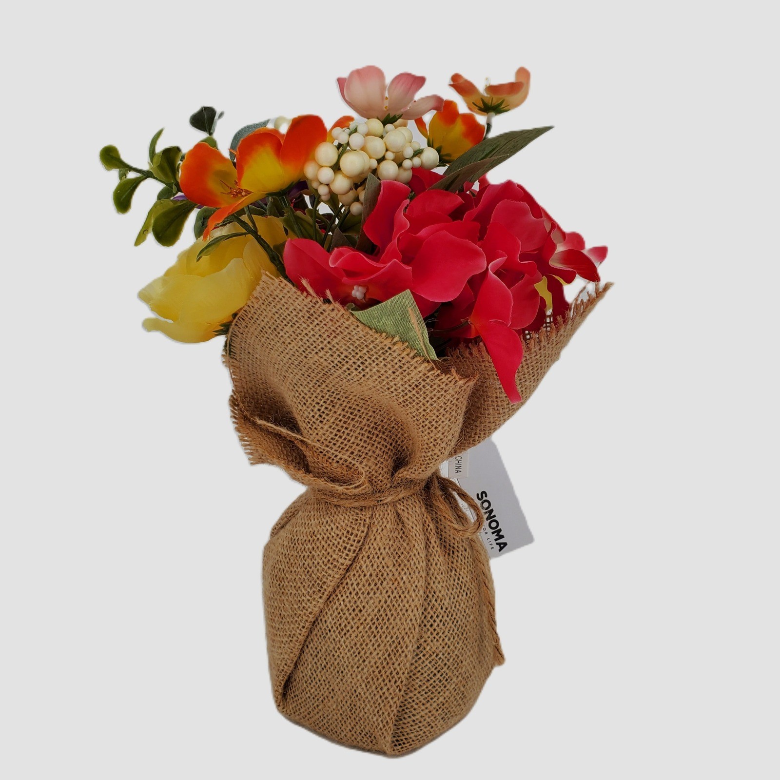Sonoma Goods For Life Summer Garden Artificial Floral Bouquet Burlap 11SNDDWB29