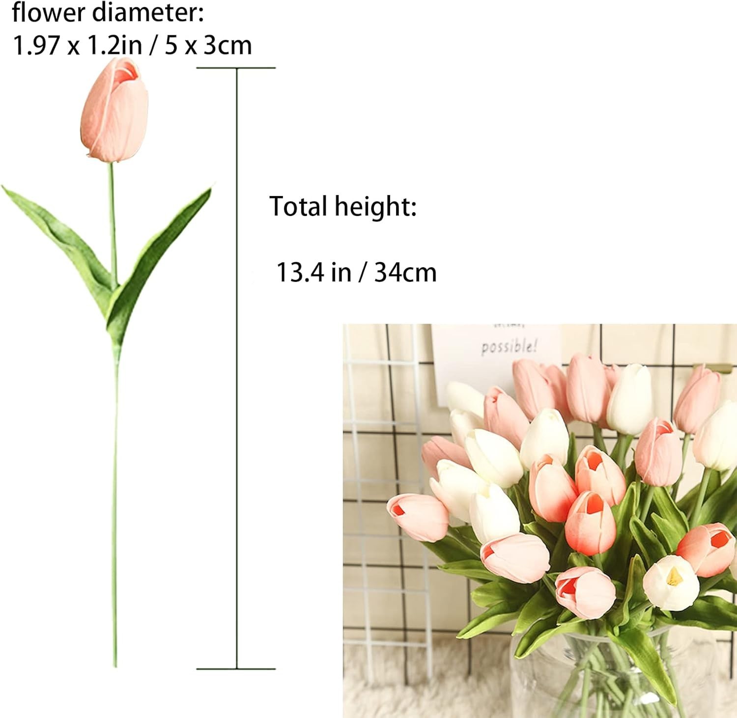 20 Pcs Tulips Artificial Flowers for Table Decor Fake Artificial Bouquets Rea…