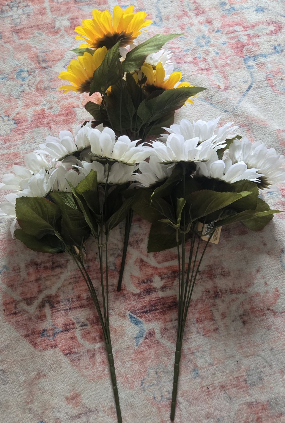 Fake Flower Sunflowers White And Yellow
