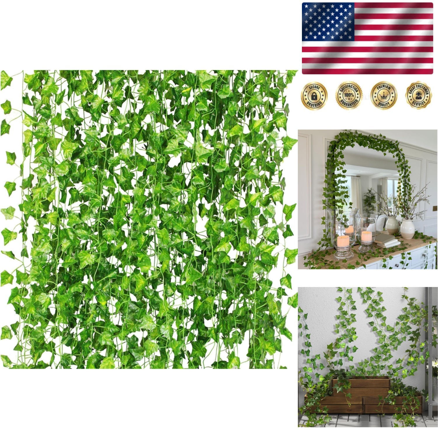 Realistic Artificial Ivy Vines – 12 Pack, Perfect for Parties & Weddings