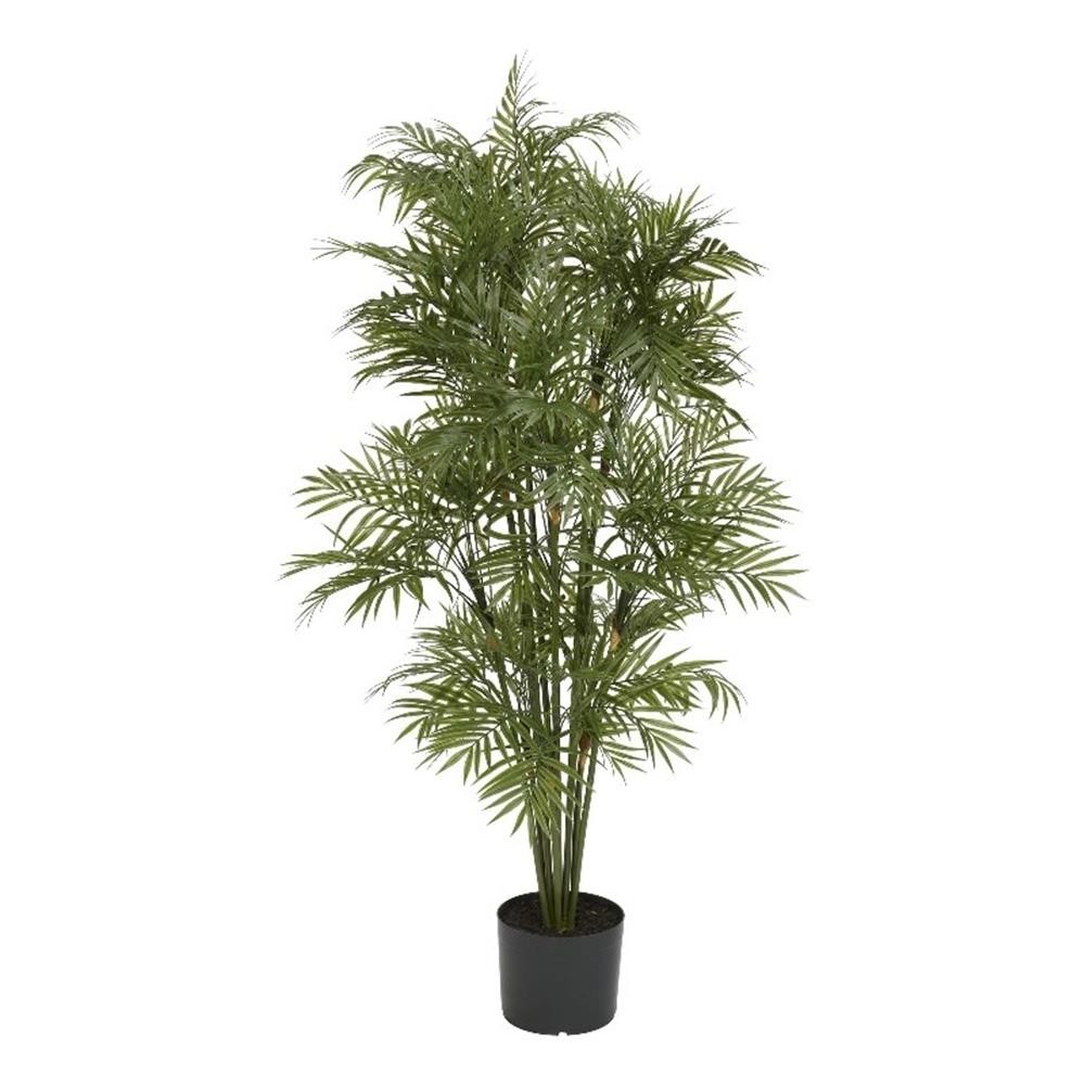 Nearly Natural 48″ Plastic Parlour Palm Tree with 100s of Leaves in Green/Black