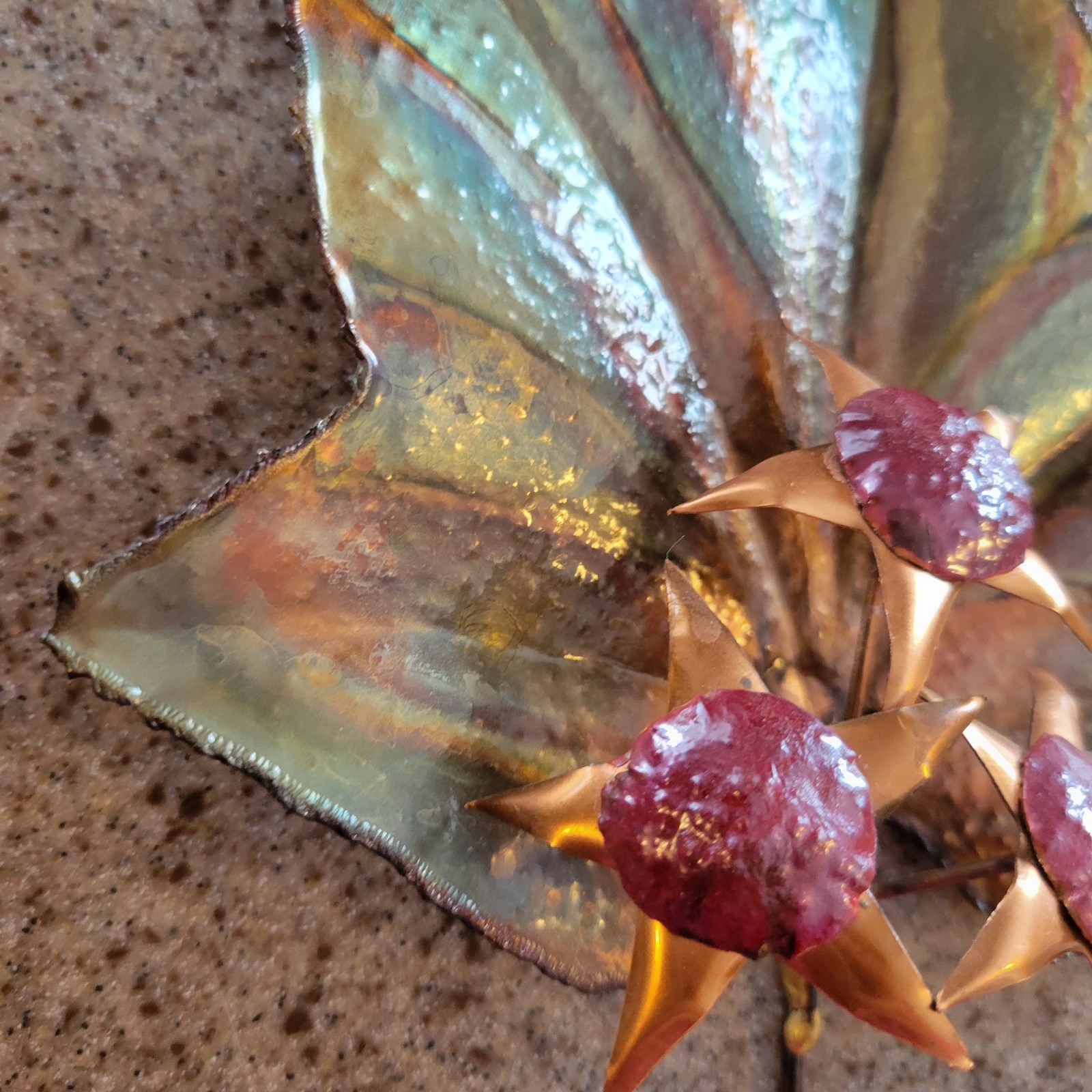 Maple Leaf embellished decor copper finished metal star shaped petals garden