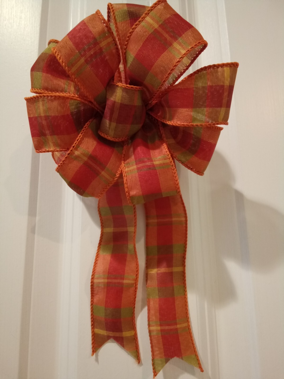 Fall Bow approx. 5-1/2 in. wide decoration mailbox sm. wreath lantern handmade