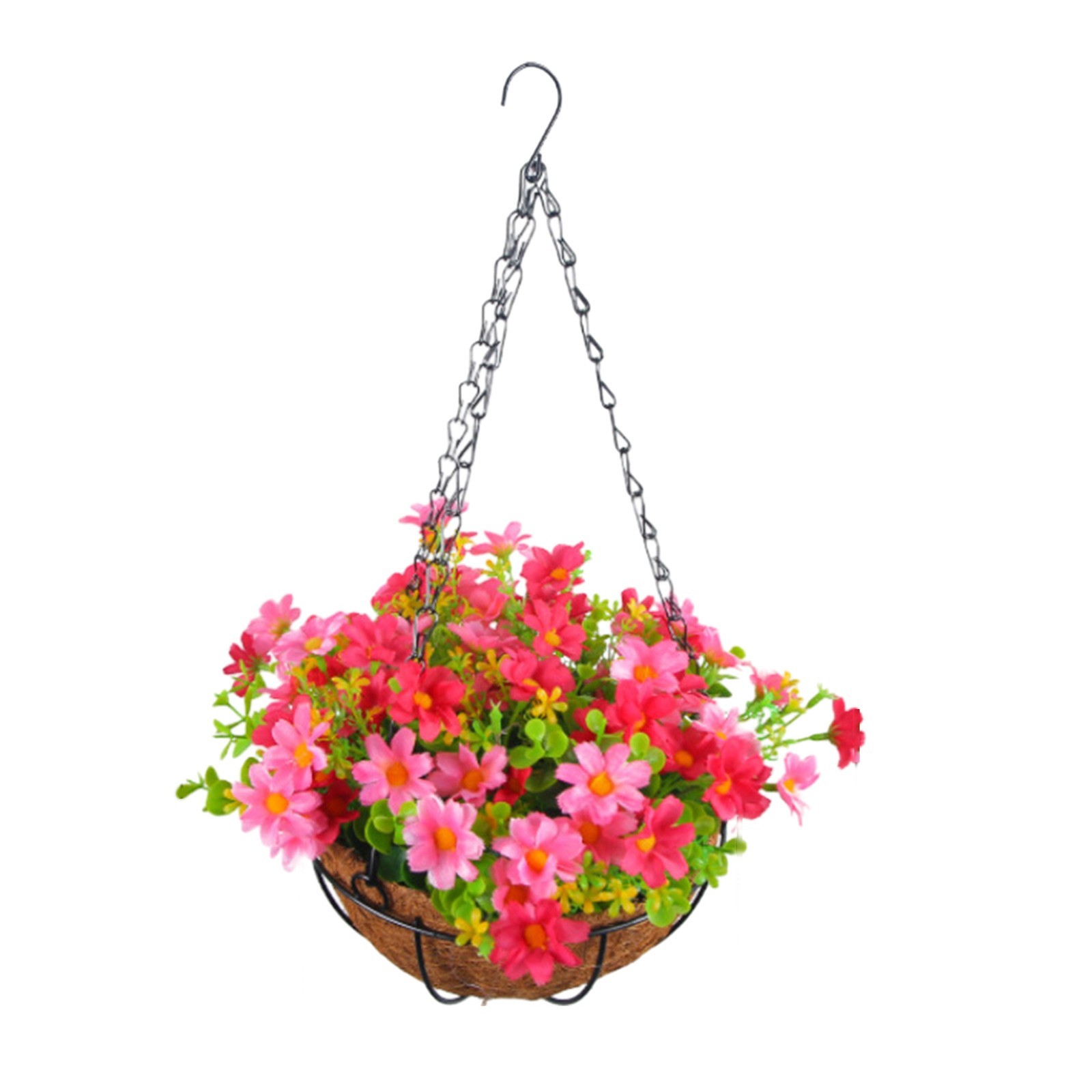 Hanging Flower Basket 2m/6.5ft Cloth Realistic Display Vibrant