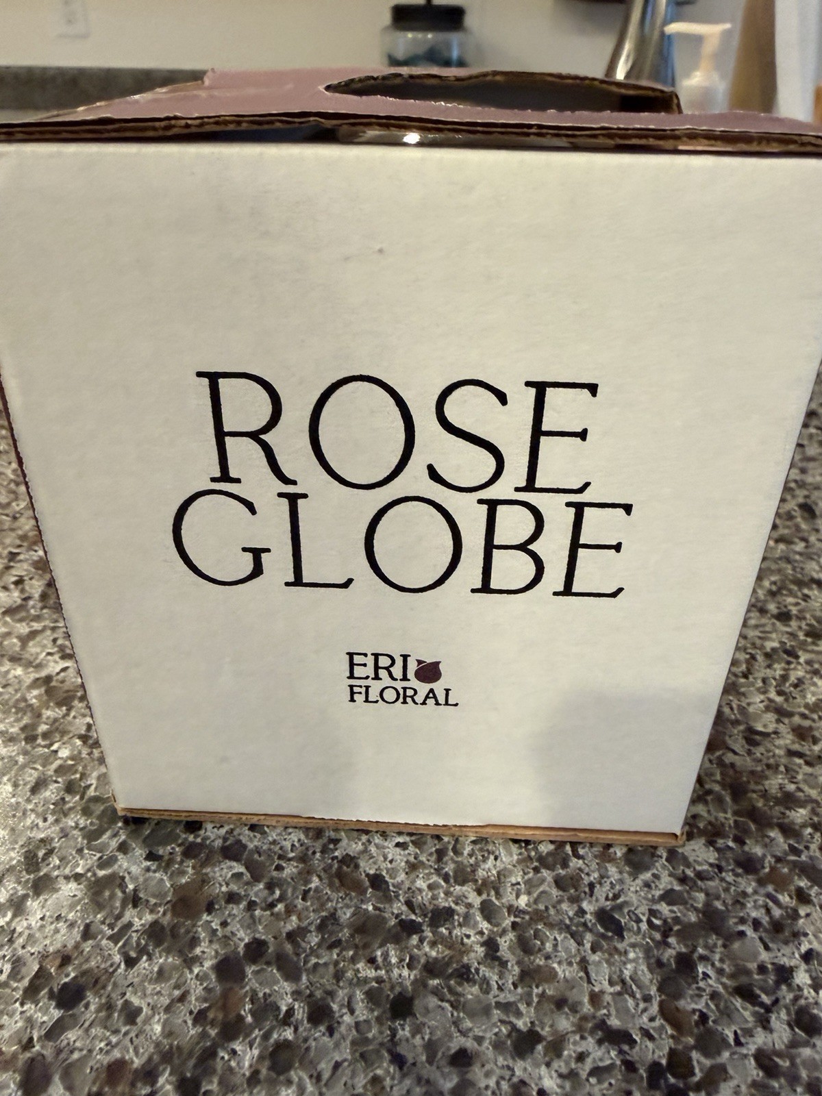 VIntage Preserved Lilac Real Rose in a glass Water Ball Dome Globe- Large 7”