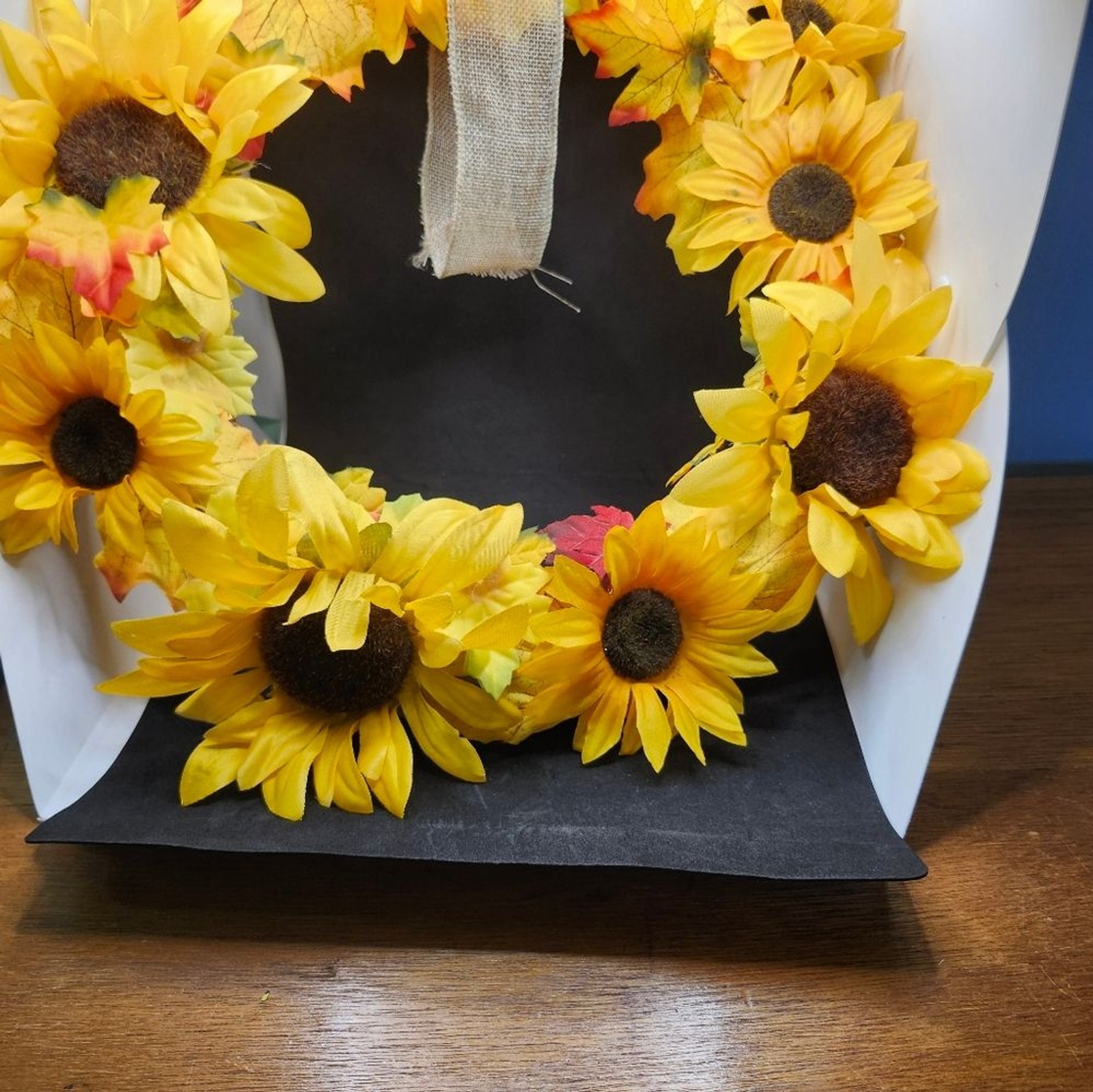 Hand Crafted Yellow Sunflower Floral Wreath Summer Door Wall Decoration