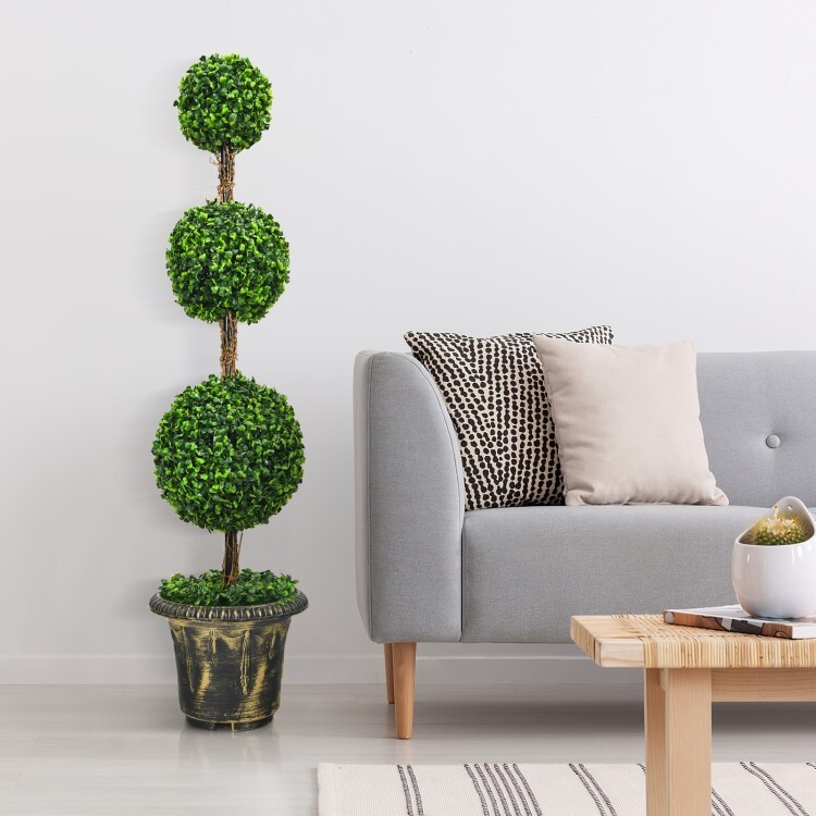 4′ Topiary Artificial Triple Ball Bay Tree Plant Modern Balcony Decoration Tree