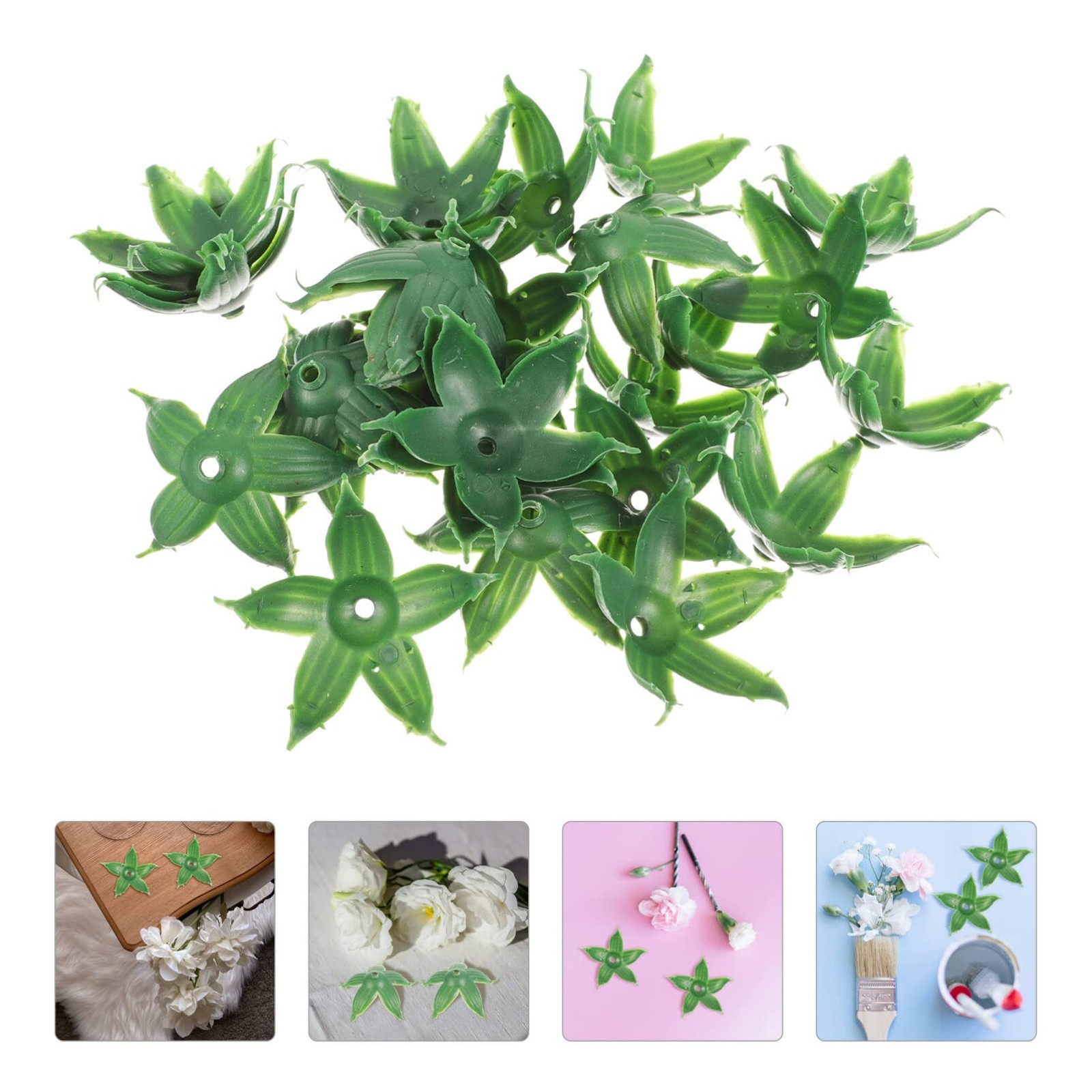 120 Pcs Artificial Flower Calyxes Plastic Sepals 1.97×1.97×0.98 Inch DIY