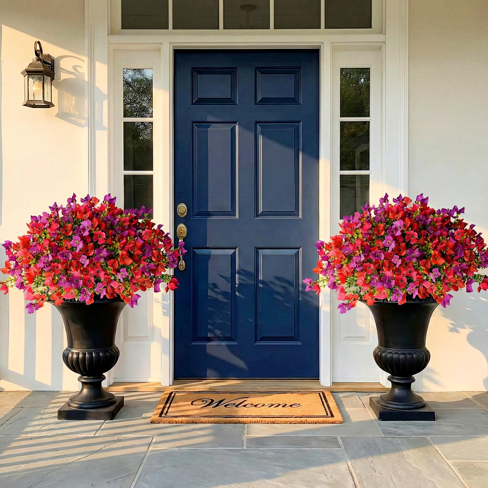 12Pcs Artificial Outdoor Flowers for Outdoors, Faux Silk Realistic Plants Shr…