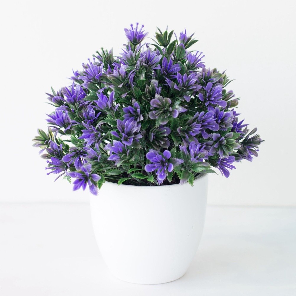 Lifelike Faux Potted Flowers Silk Plant for Hotel Lobby Reception Styles