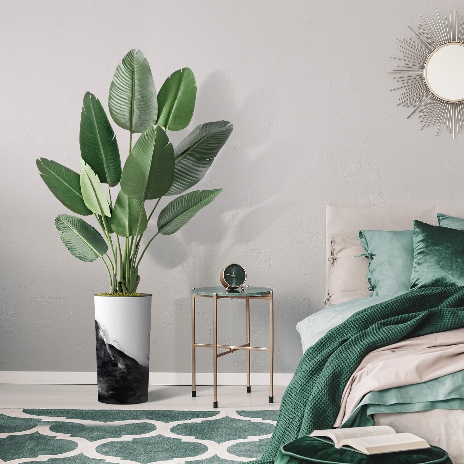 Artificial Tree in Contemporary Planter Fake Bird of Paradise Silk Tree