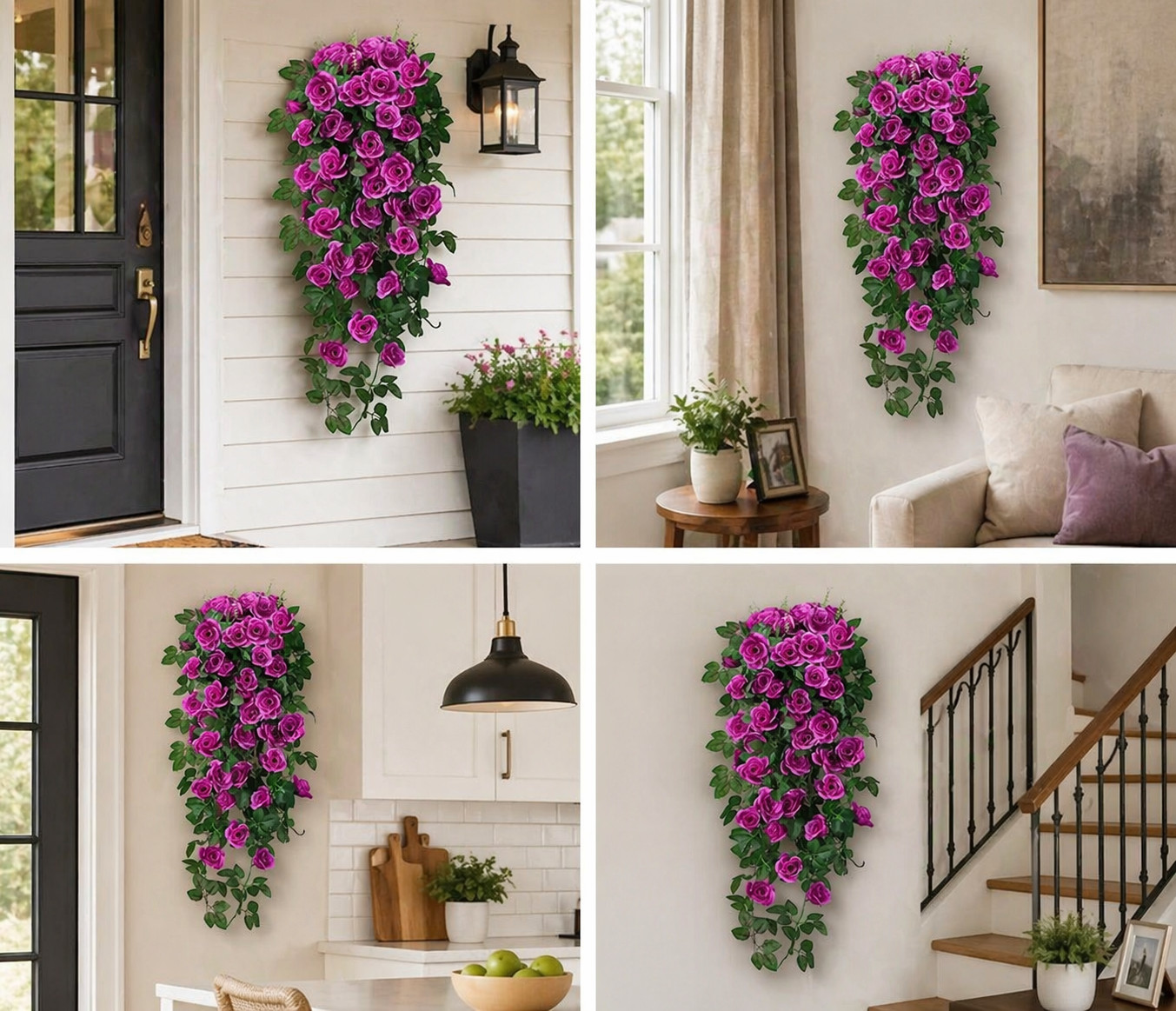 90cm Garland Vine Artificial Flower Purple Fake Ivy Plant Home Garden Party Deco