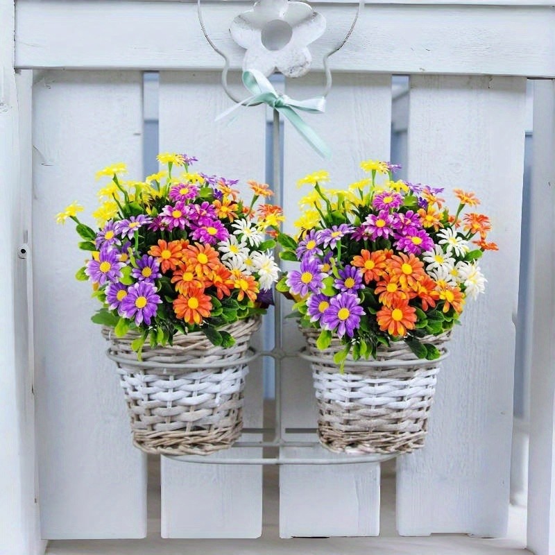 5Pcs/10Pcs Artificial Daisy Bouquet Fake Chamomile Flowers Indoor Outdoor Decor