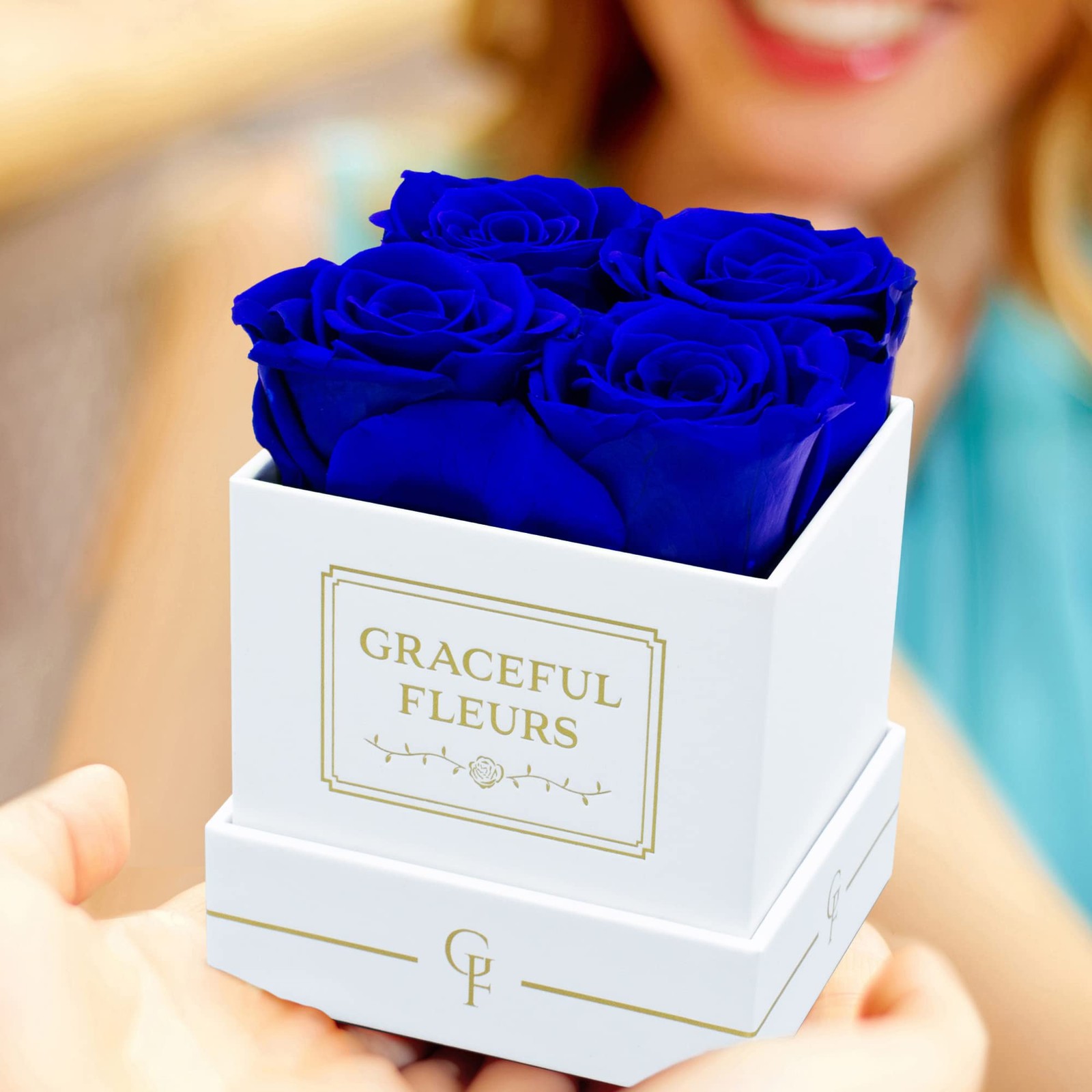 Graceful Fleurs Real Long Lasting Roses in a Box for Years, Preserved Fresh