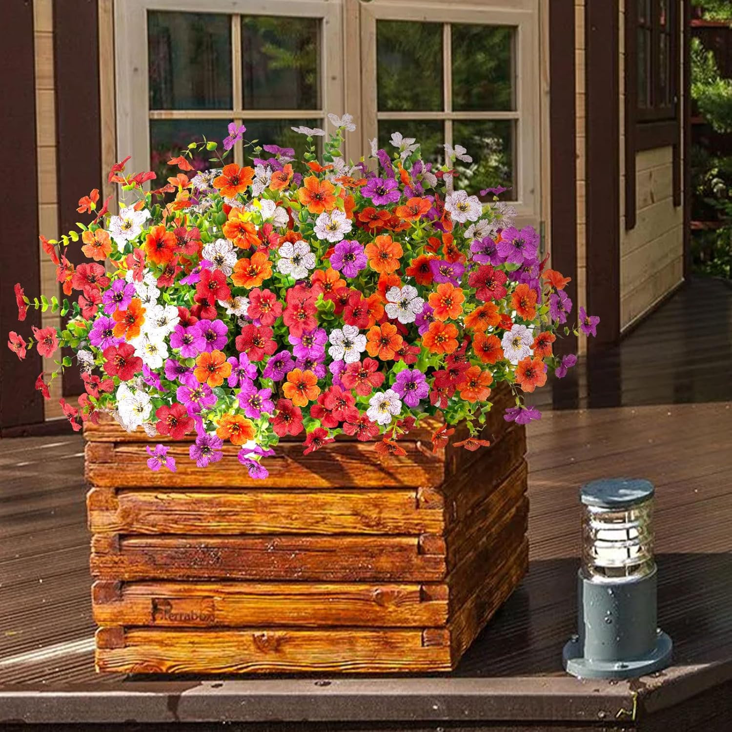 12 Bundles Artificial Flowers,Faux Plants for Spring Summer Decoration, UV Resis