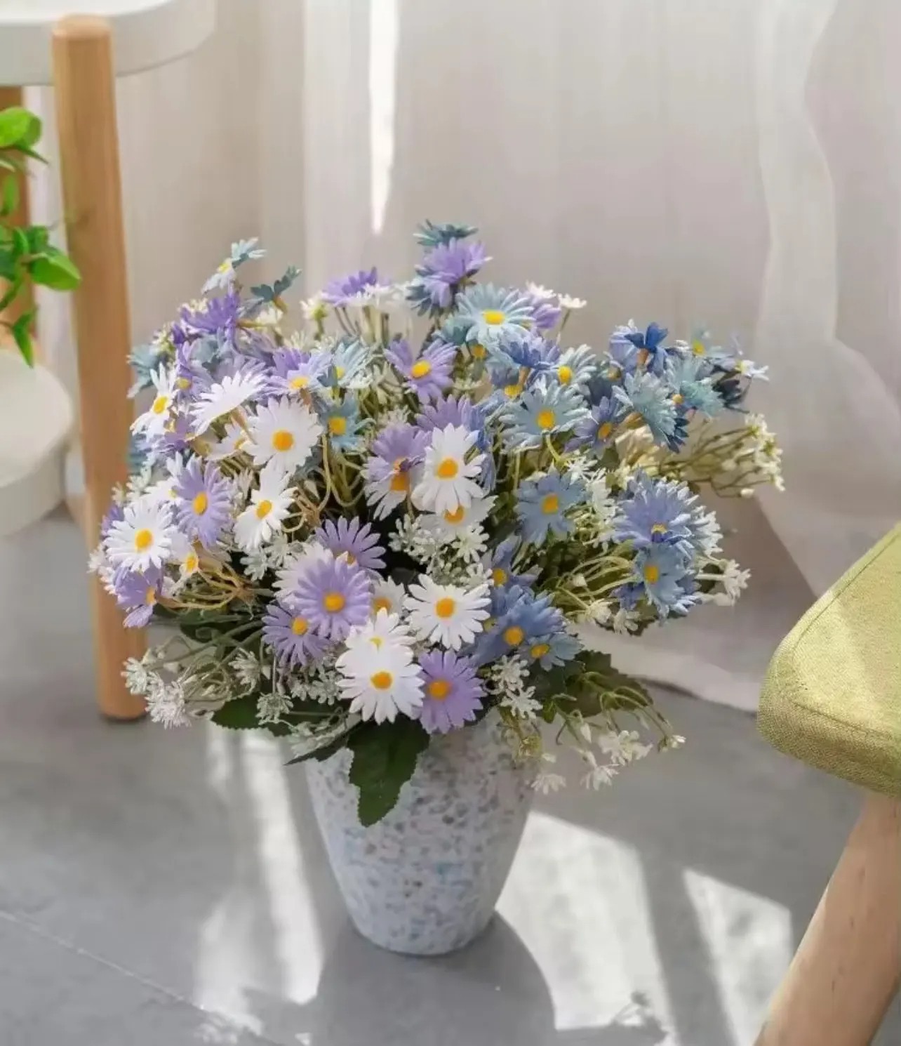 9 Heads Artificial Rose Silk Flowers Wedding Arch Home Living Room Decor