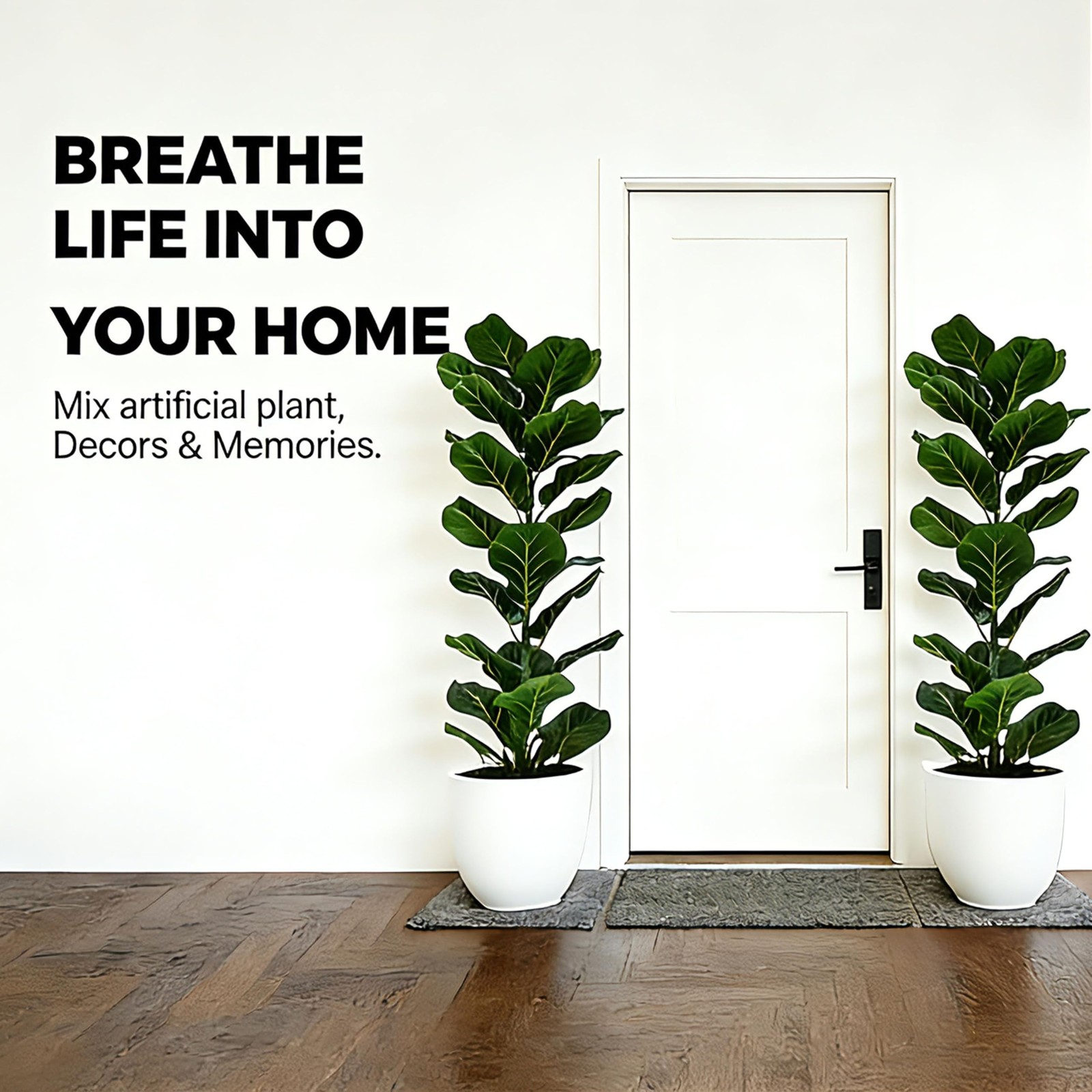 Best 2 Pack Faux Fiddle Leaf Fig Tree – 40″ Fake with Black Planter & Artificial