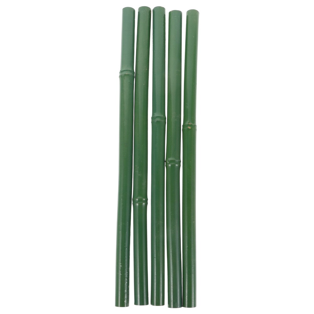 5 Pcs Fake Bamboo Poles Green 40 cm Plastic Plant Support Stakes Outdoor