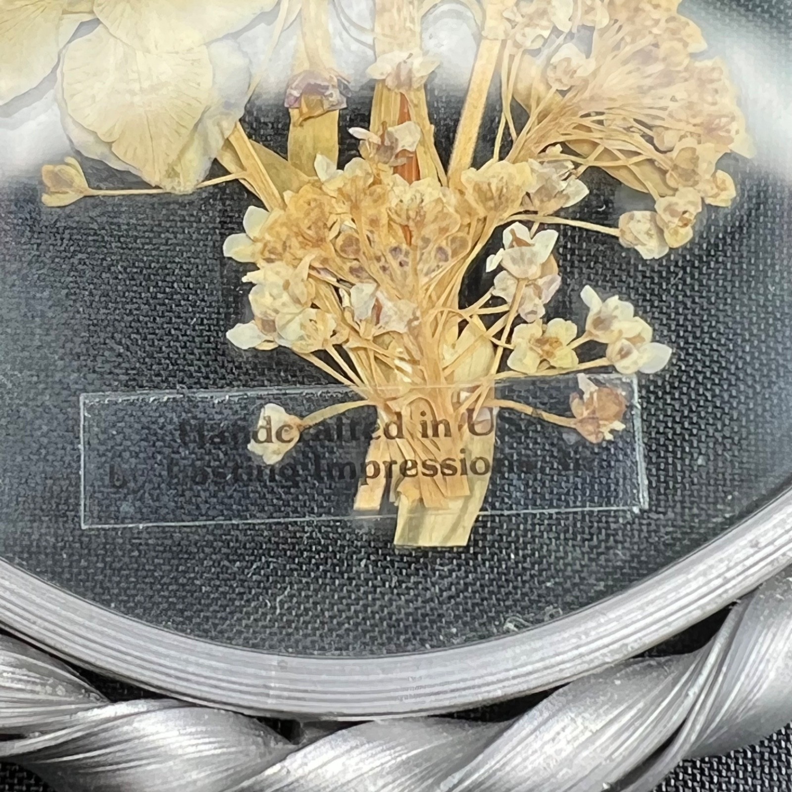 Vintage Lasting Impressions Real Dried Pressed Flowers In Glass Metal Frames (2)