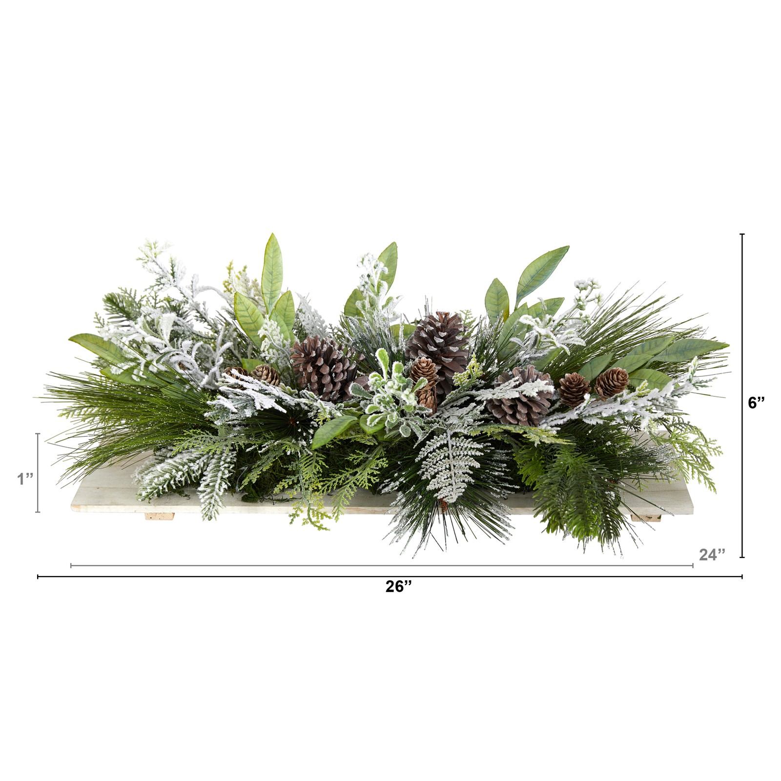 26″ Holiday Flocked Winter Artificial Arrangement Cutting Board Décor