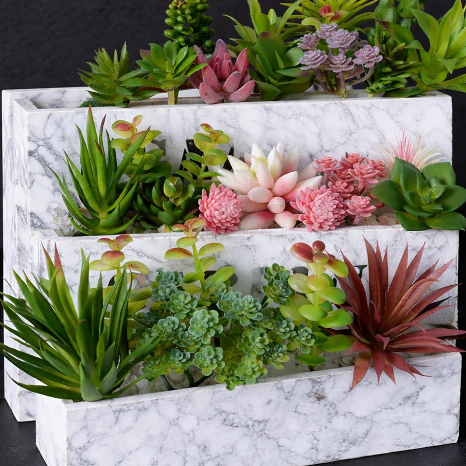 Artificial Succulents 12 PCS Mini Fake Plants Assortment Small Faux DIY