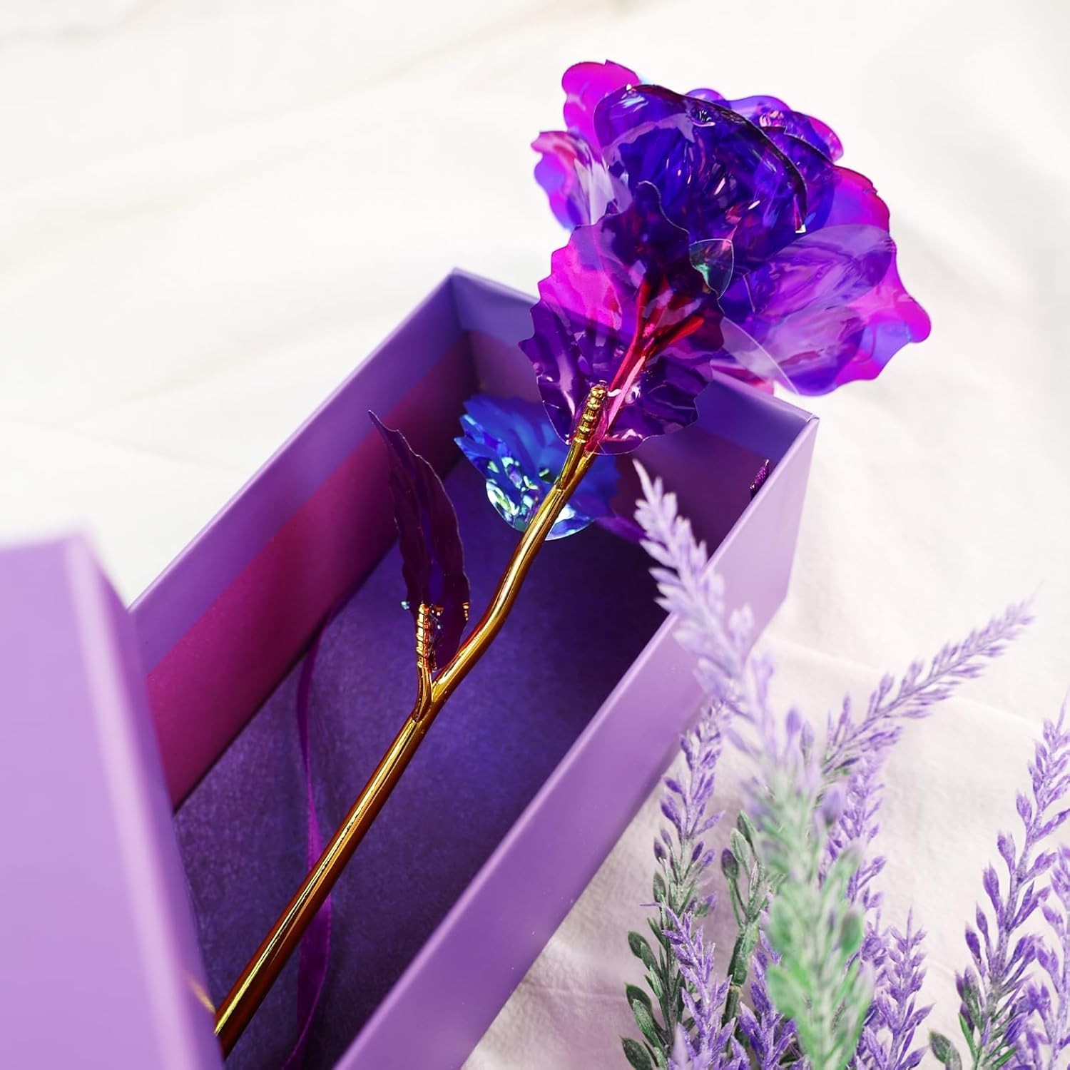 Beautiful Purple Eternity Rose in Elegant Box – Perfect Gift for Any Occasion
