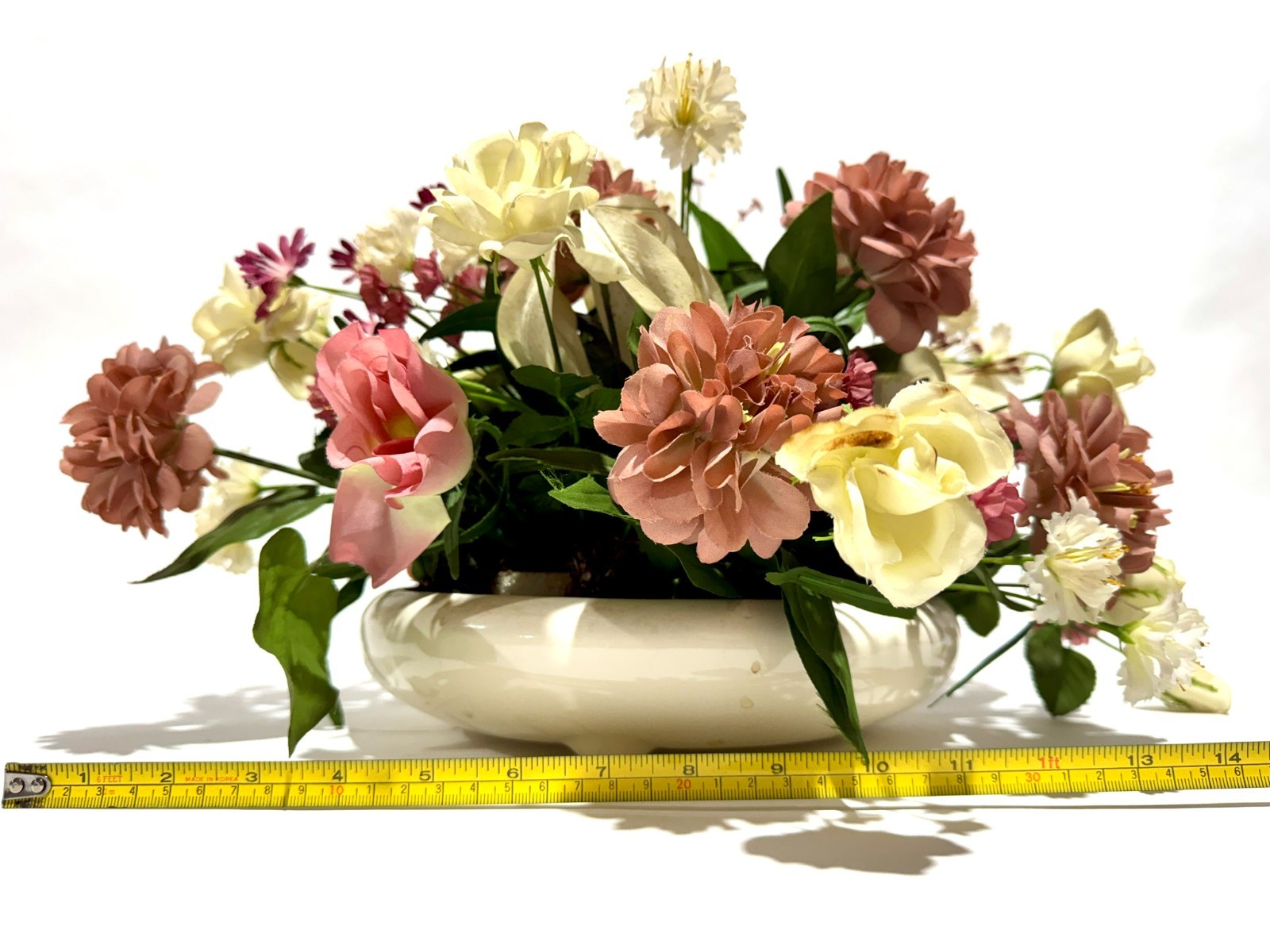 Artificial Faux Flowers in Vase,Silk Flower Arrangement Floral Table Centerpiece