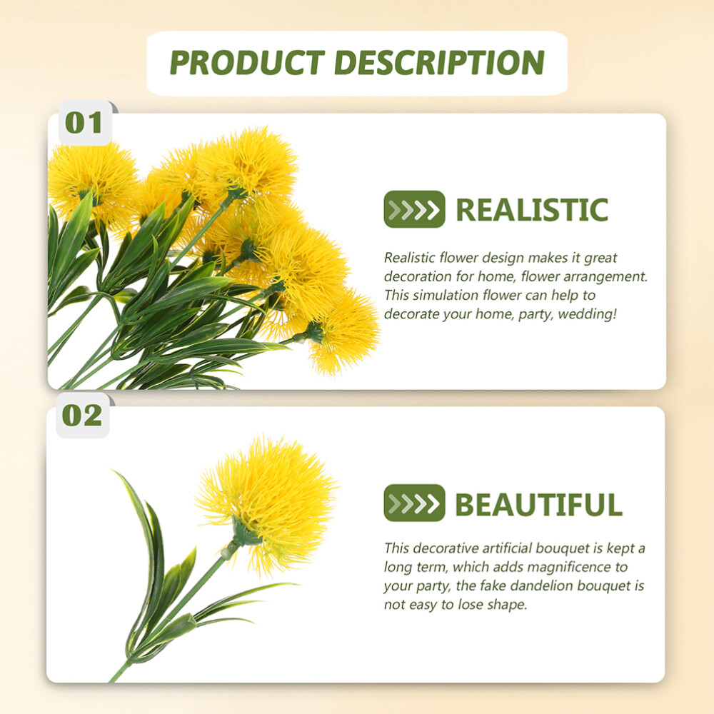 12pcs Decorative Artificial Fake DIY Dandelion Faux Dandelion Bunches