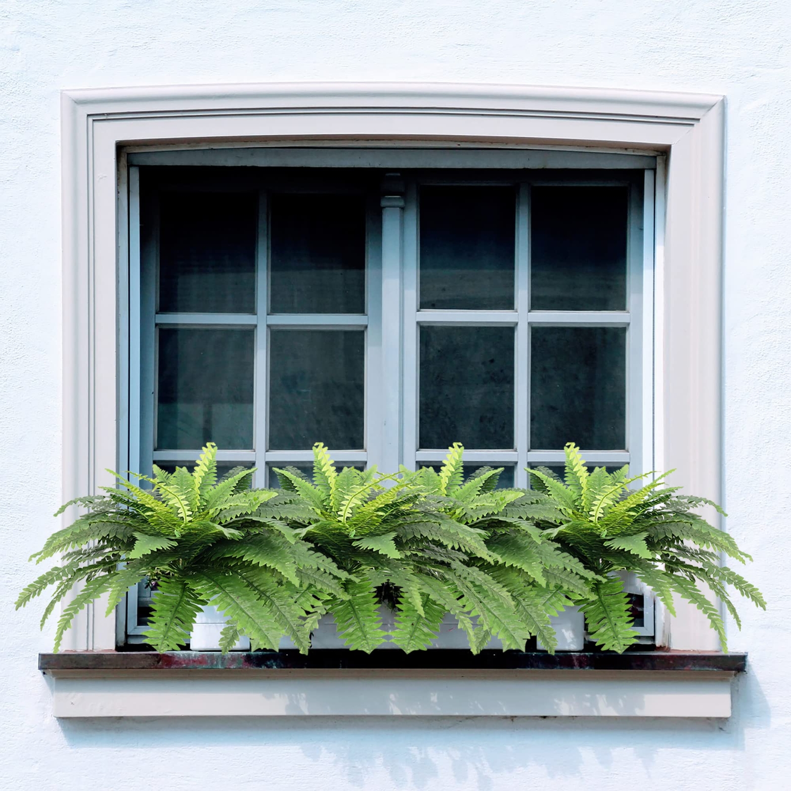 Artificial Fall Ferns for Outdoors Set of 2 Bouquets 33″ Diam Large Fake Ferns