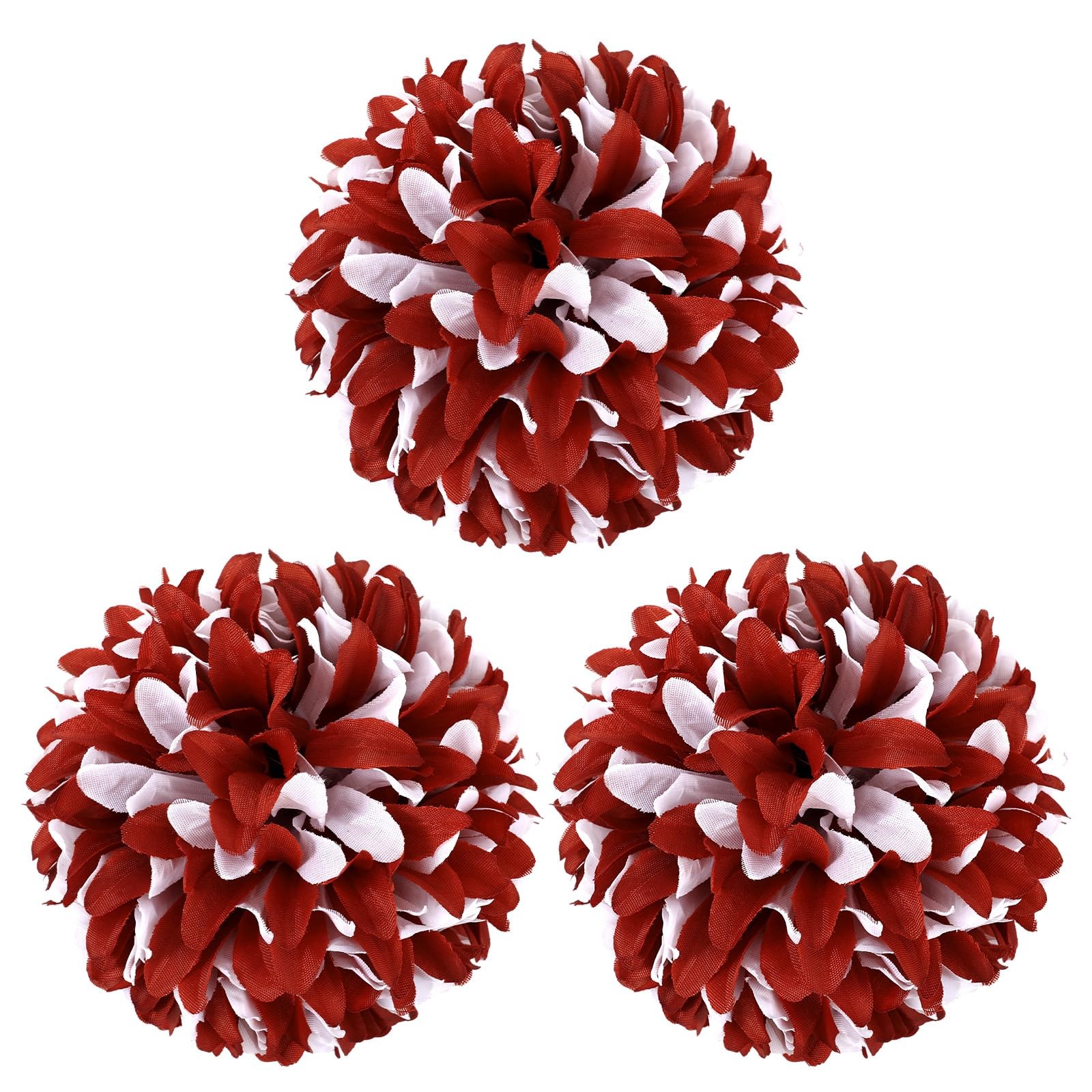 3 Pcs Red and White Homecoming Mum Flowers 6.5″ Silk Homecoming Mum Supplies …