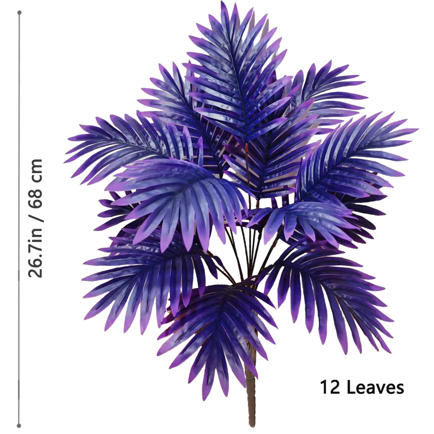 45-125CM Artificial Palm Tree Tropical Fake Plant Green Faux Palm Leaf Branch
