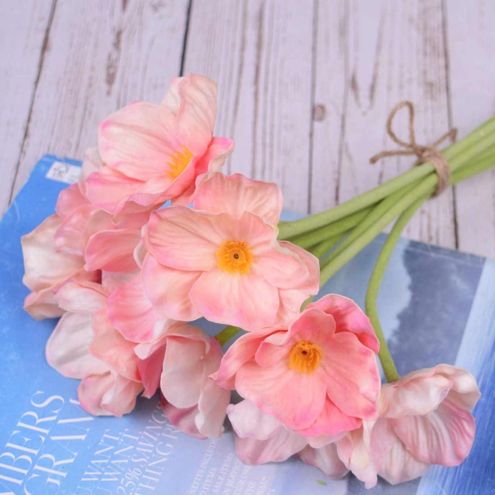 Artificial Poppy Flowers 20PCS Realistic Fake Poppies with Bendable Stems 14″