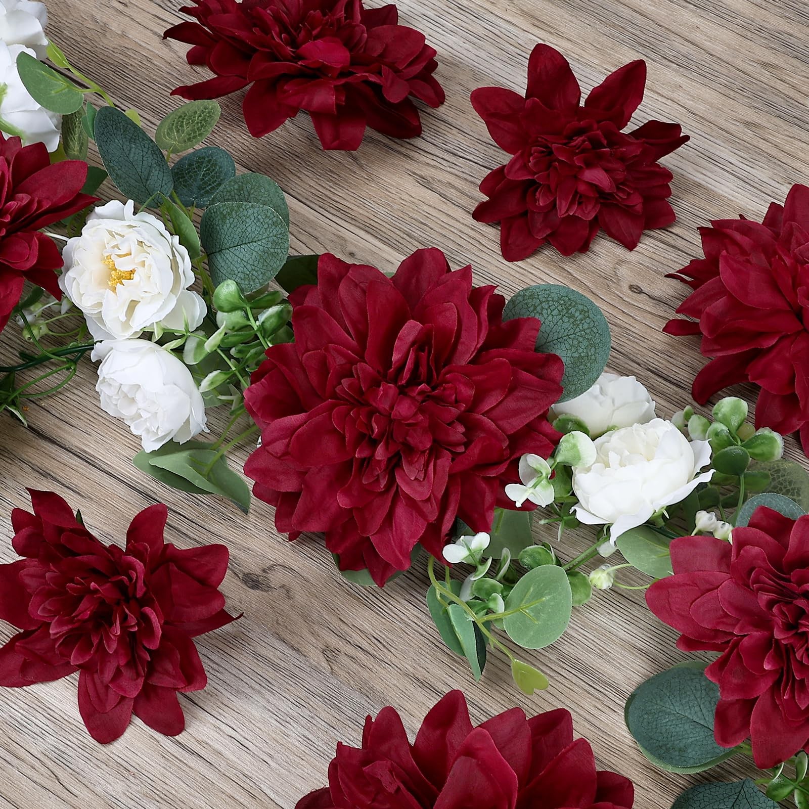 Dahlia Artificial Flowers – 24 PCS Faux Silk Floral with Stem Bulk for Crafts…