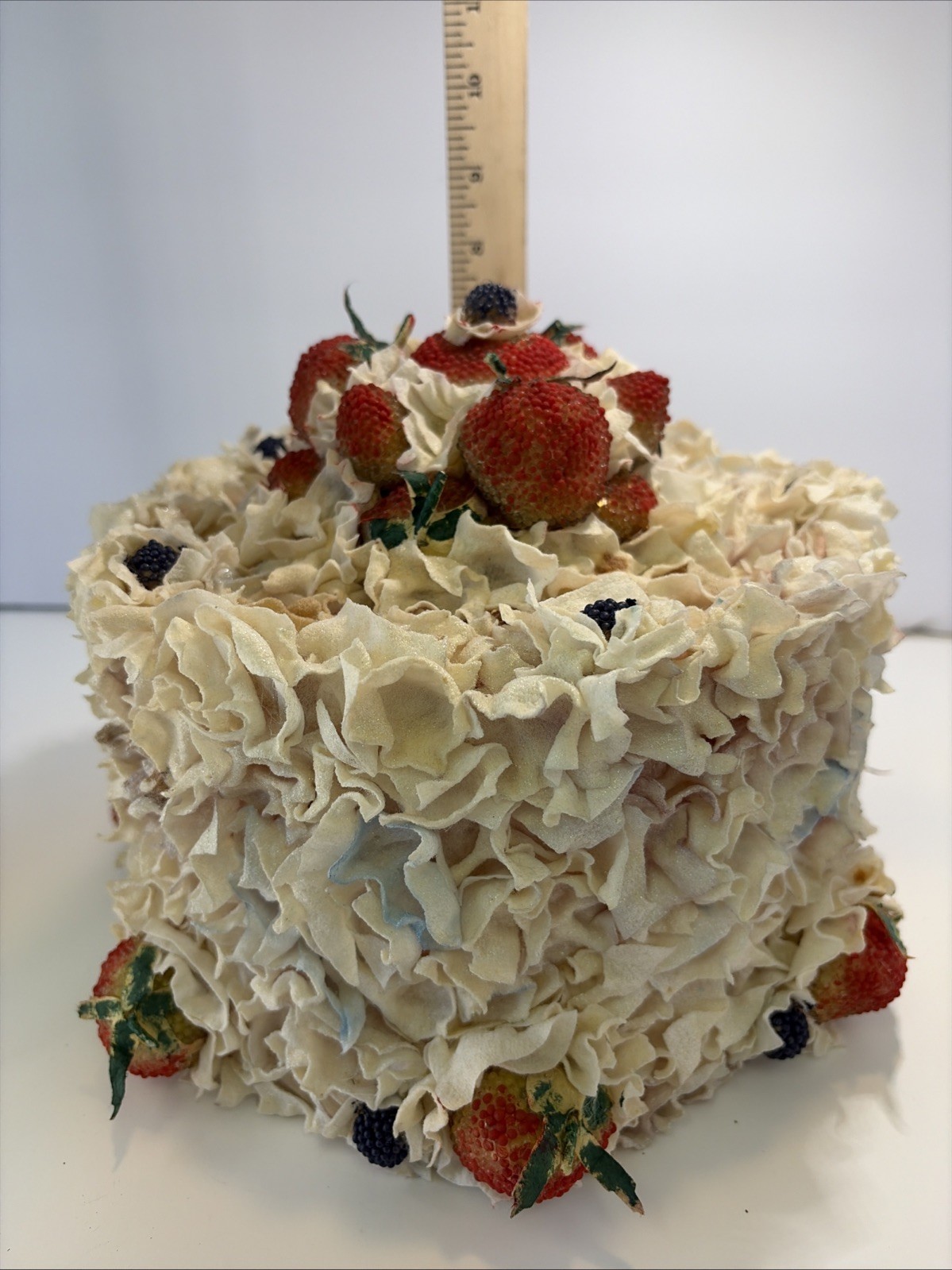 Vintage Flower Layer Cake Made From Silk Flowers Beaded Berries Unique