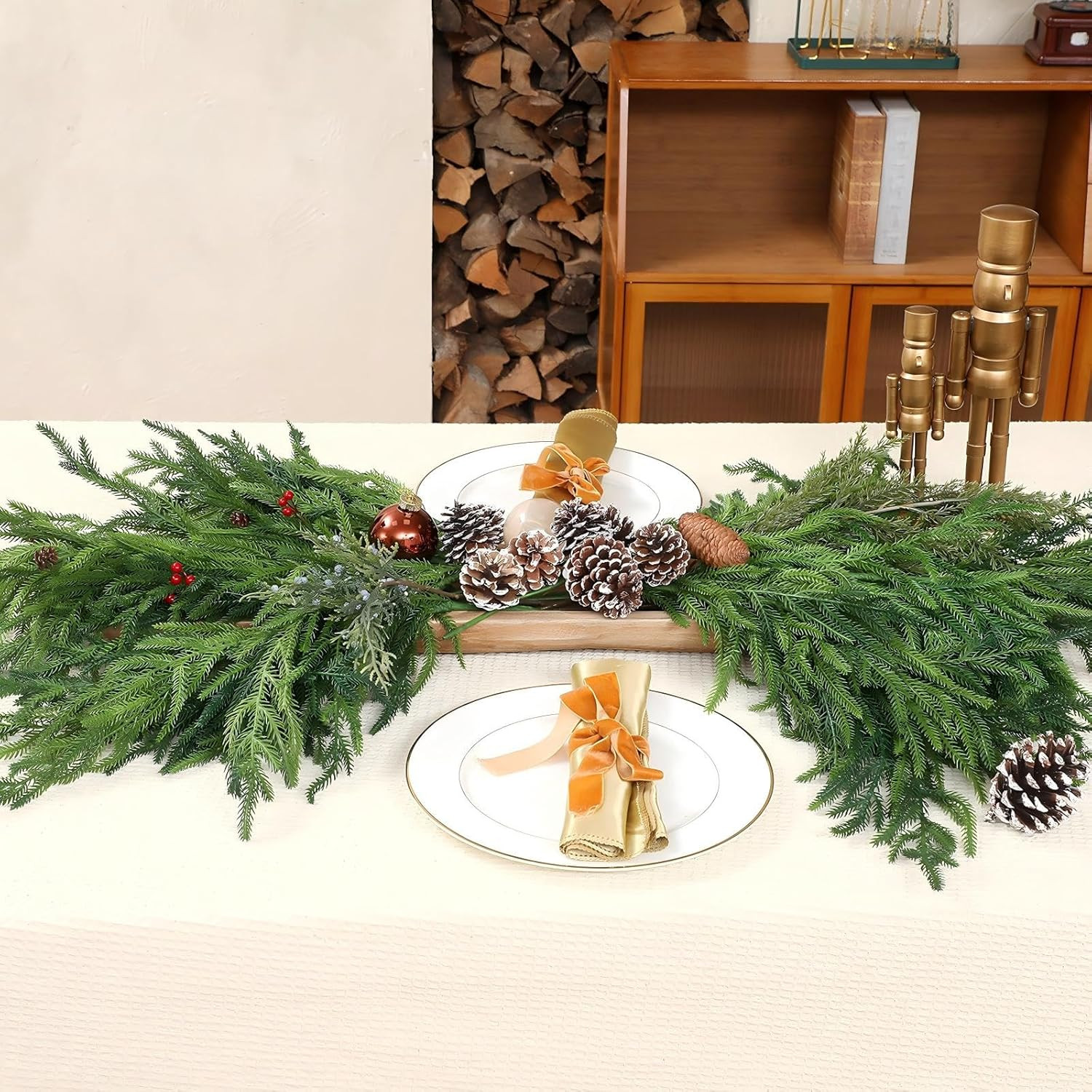 30 Pcs Christmas Norfolk Pine Branches – Faux Greenery for Home Decor