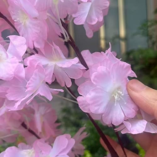 50PCS Silk Cherry Blossom Branches – Realistic Fake Flowers for Weddings, Home D