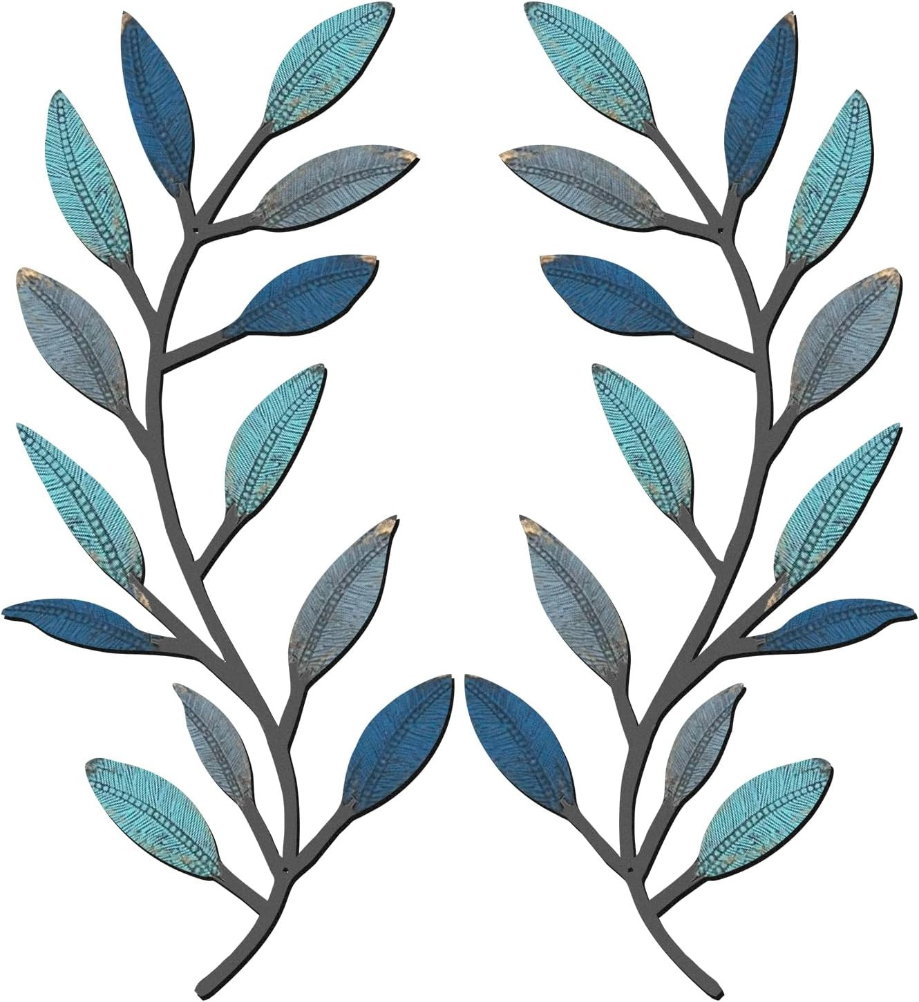 2 Pieces Metal Tree Leaf Wall Decor Vine Olive Branch Leaf Wall Art Living Room