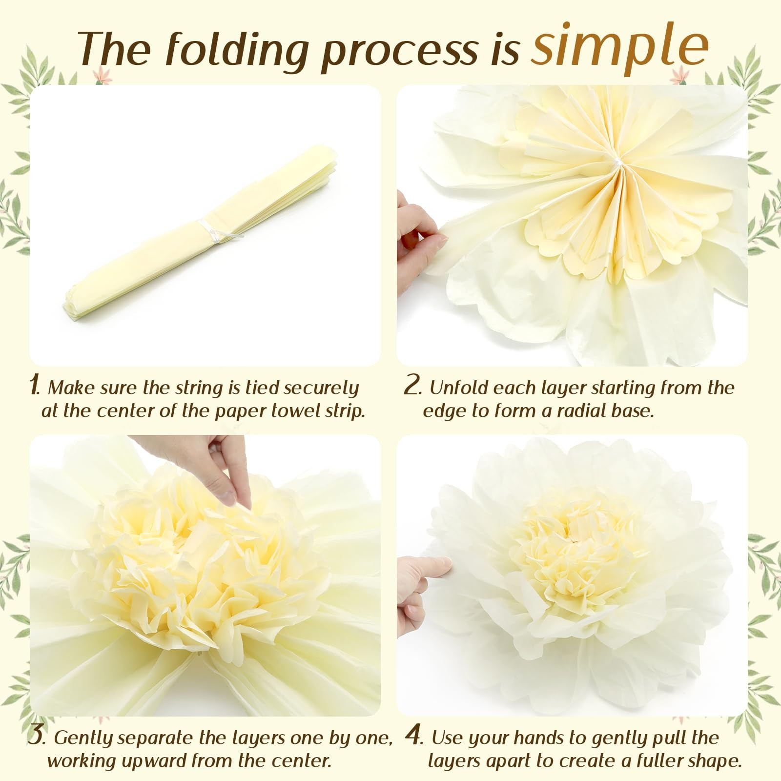 Giant Paper Flowers Set 9 PCS 31.5/24/14 Inch Colorful Wall Party Decor Prop
