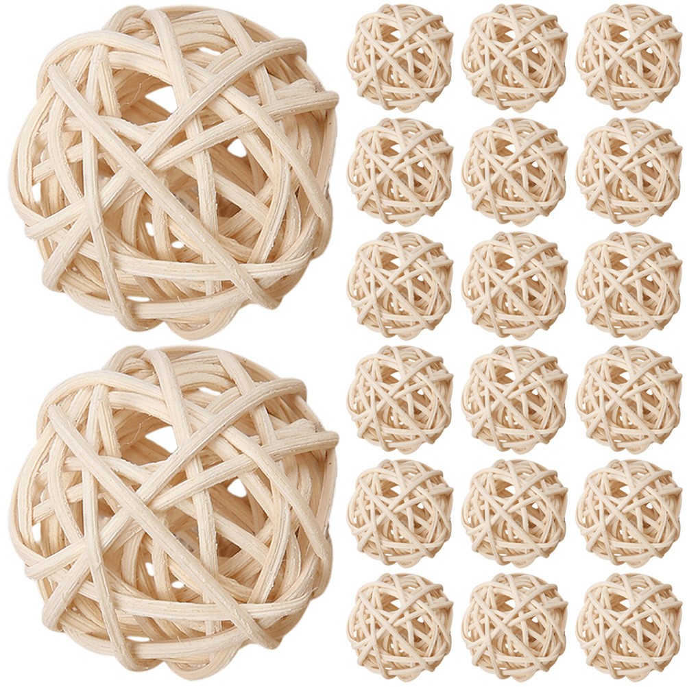 20Pcs Reusable Wicker Rattan Balls Aromatherapy Craft and Vase Decoration