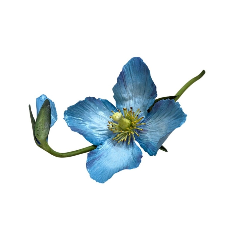 Boehm Porcelain Blue Flower England Stem Figurine