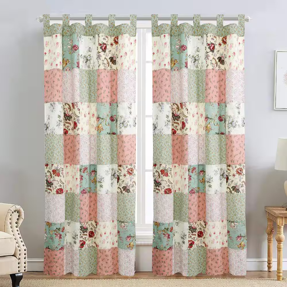 Floral Vine Country Cottage Flower Garden Patchwork Straight Multi-Color Rod Poc