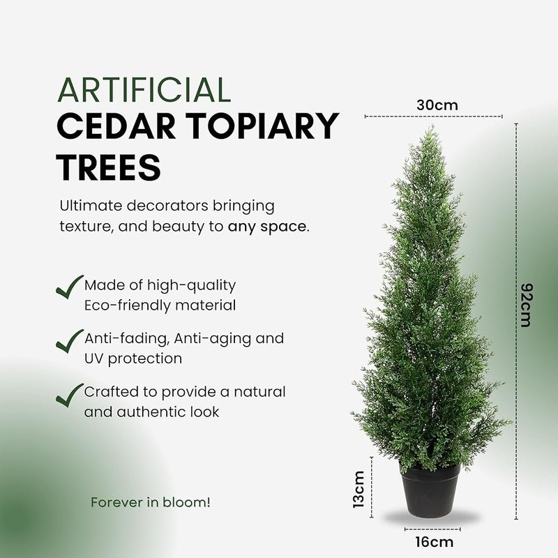 UV Resistant Faux Cedar Tree Outdoor Decor Weatherproof Artificial Indoor Plant