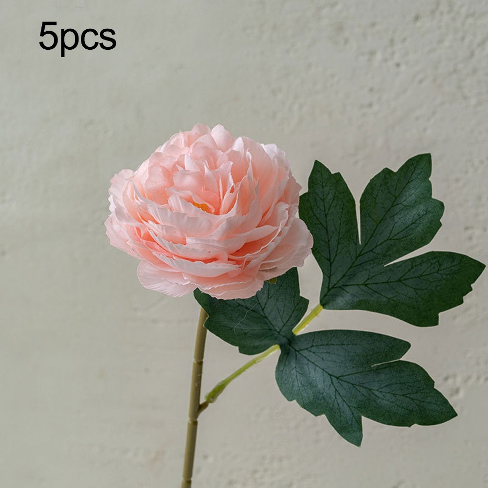 5 Pcs Lifelike Artificial Peonies for Home and Office Floral Arrangements