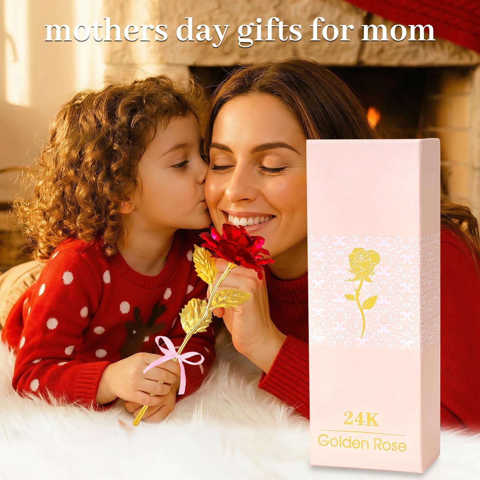 Mothers Day Mom Gifts for Grandma, Artificial Forever Flowers Galaxy Glass Et…