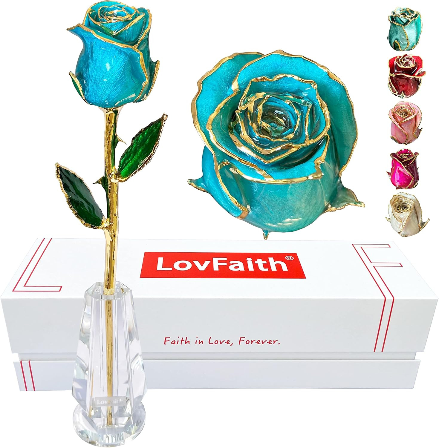 24K Gold Dipped Real Rose with Crystal Stand – Perfect Anniversary Gift
