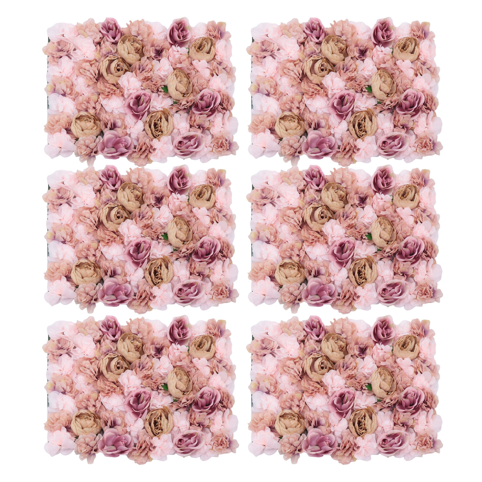 6PCS Artificial Rose Hydrangea Flower Wall Panels Wedding Bouquet Display New