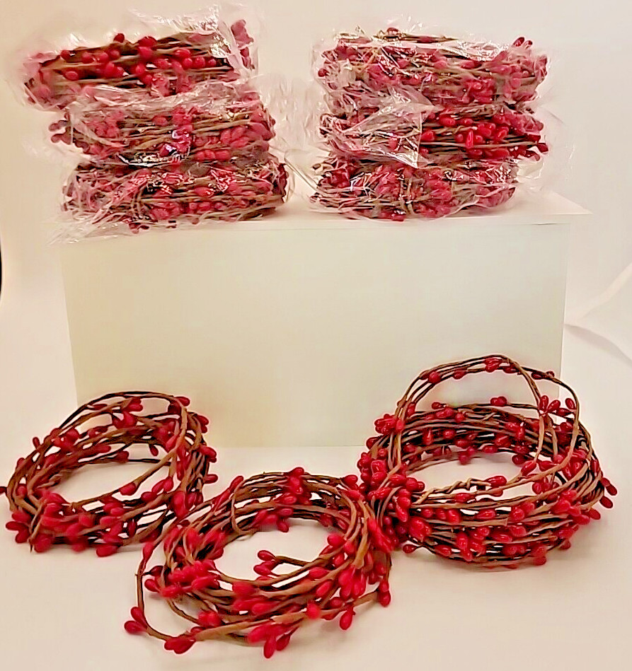 Primitive Pip Berry Garland ~ 18ft single ply roping ~ RED Seven Plus packages