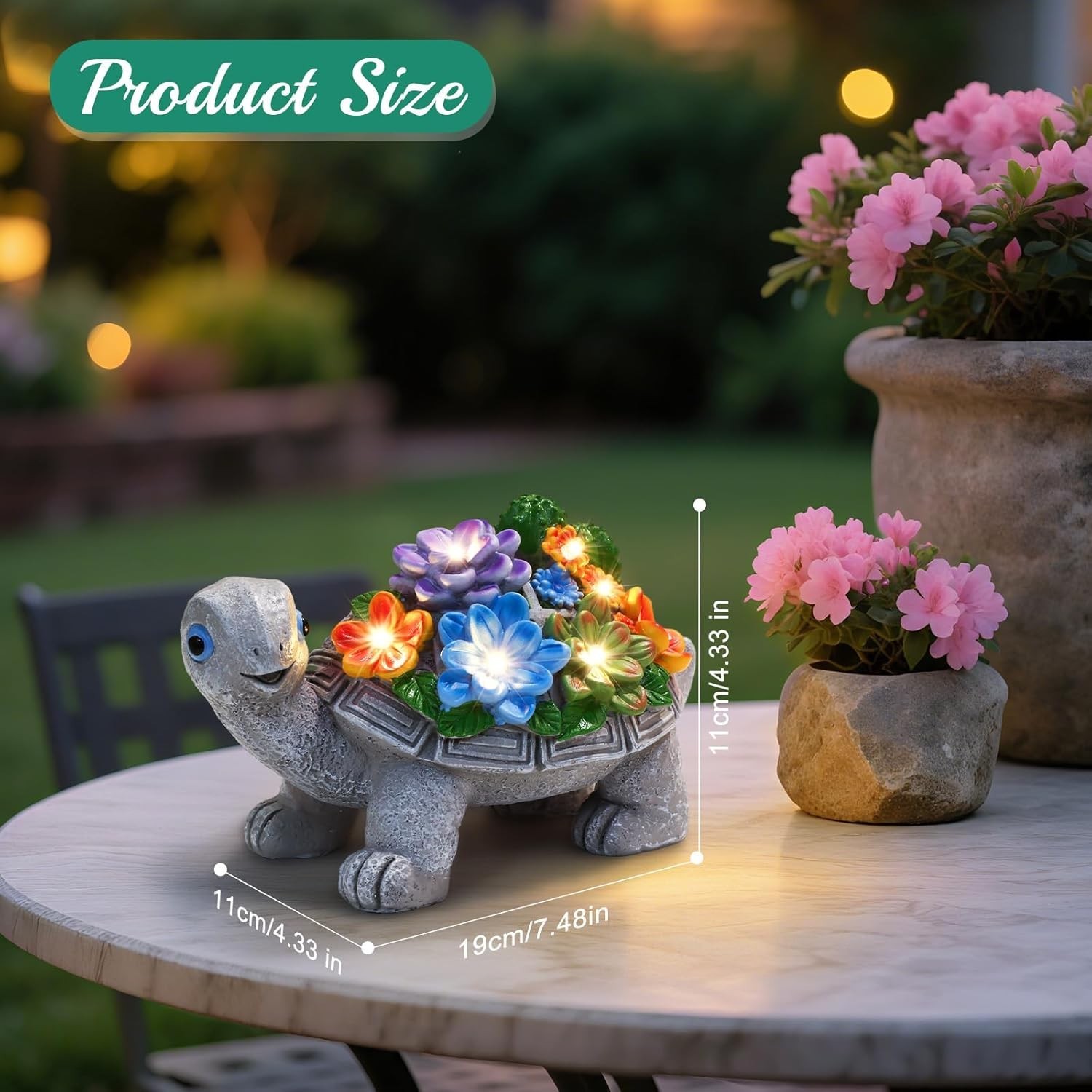 Delightful Solar Powered Turtle Statues for Outdoor Spaces – Weather-Resistant